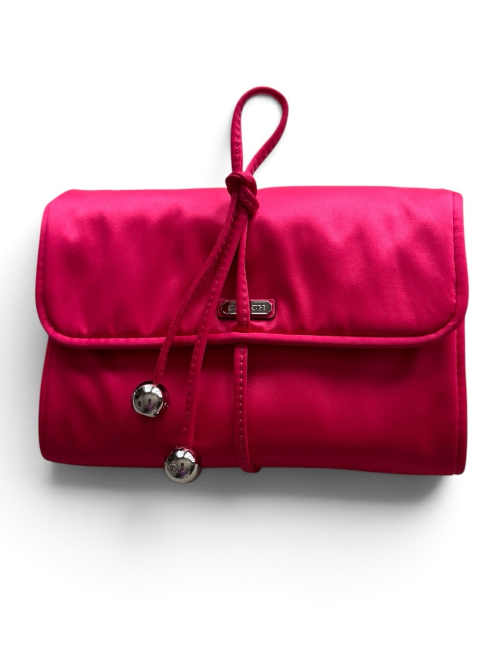COACH Pink Satin Travel Jewelry Roll F66561